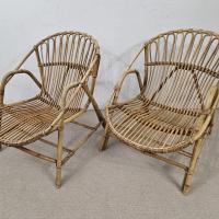 0 fauteuils coquilles rotin