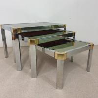 0 table gigognes metal chrome dore