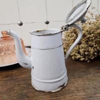 4 cafetiere emaillee blanche