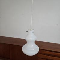 6 suspension vintage opaline blanche